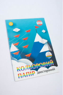 Папір кольоровий, 14 аркушів, 7 кольорів, А4, двосторонній